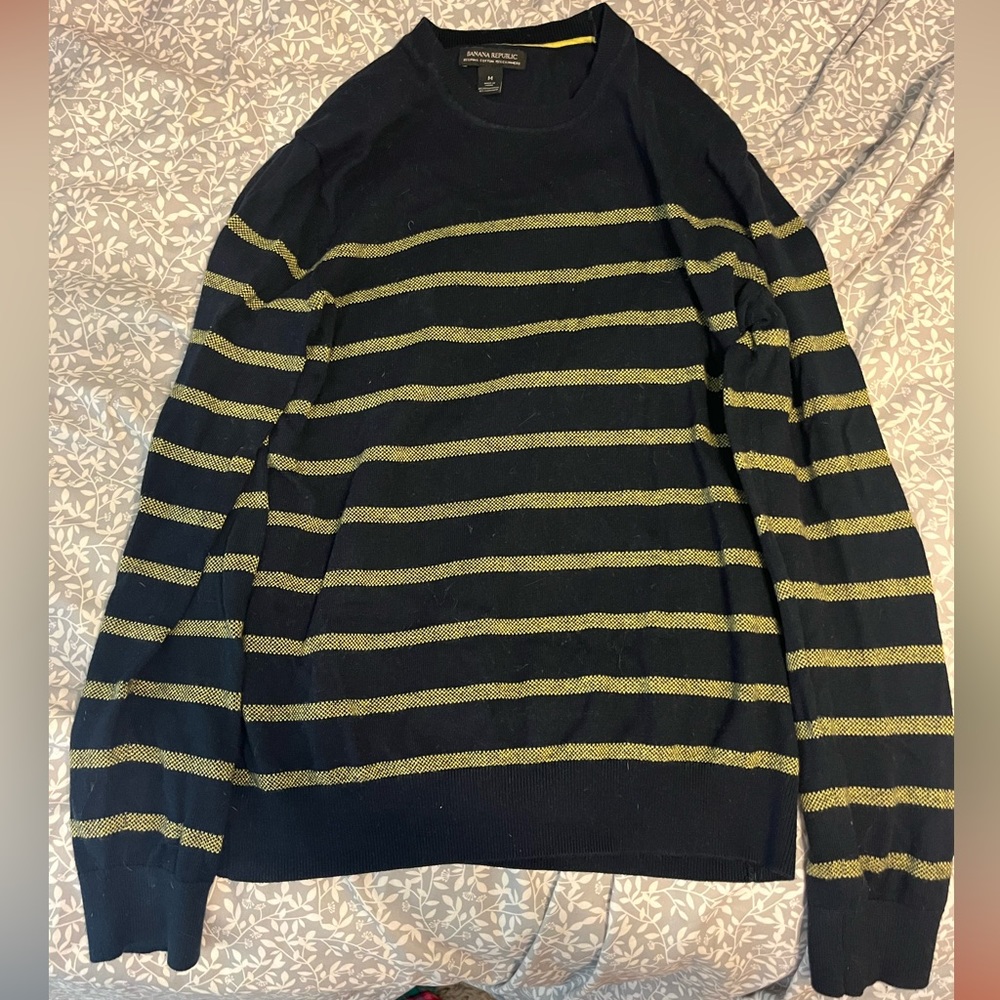 Banana Republic Blue and Yellow Striped Sweater